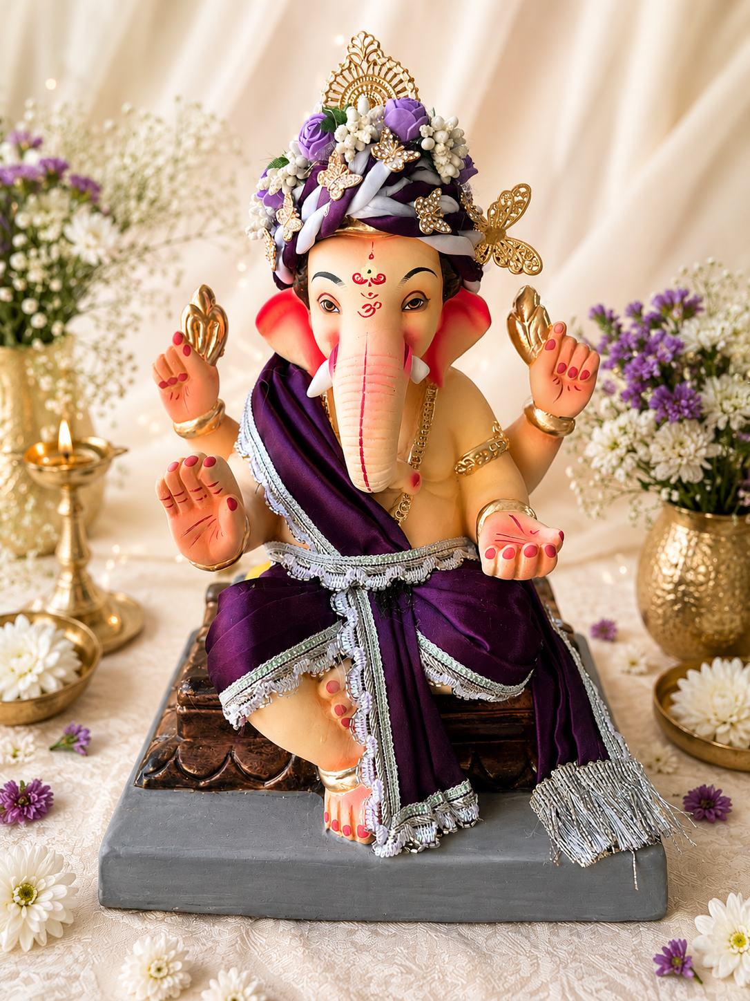 Plain Vastra Dark Purple - 12 inch