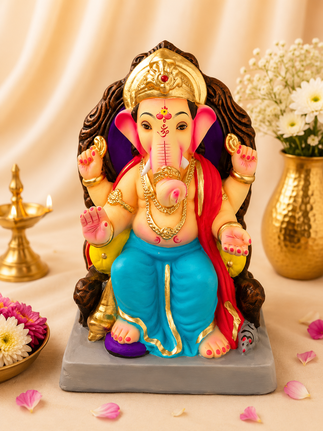 Lalbaugcha Raja Blue Red - 12 inch