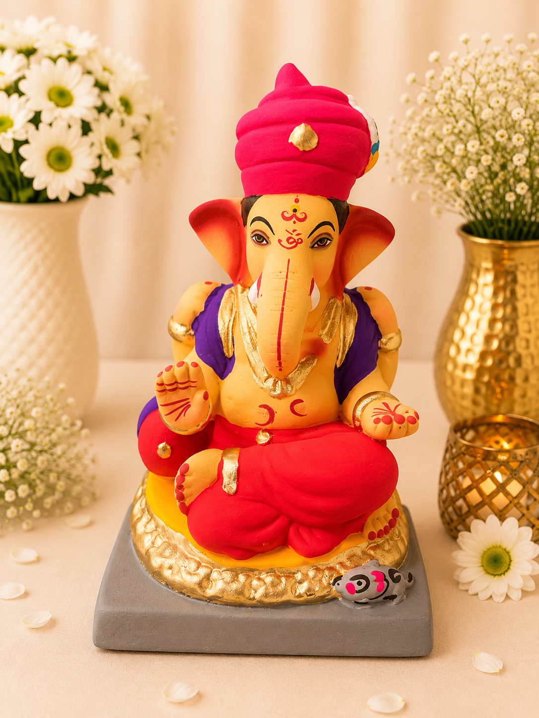 Tilak Pagdi Red Purple - 6 inch