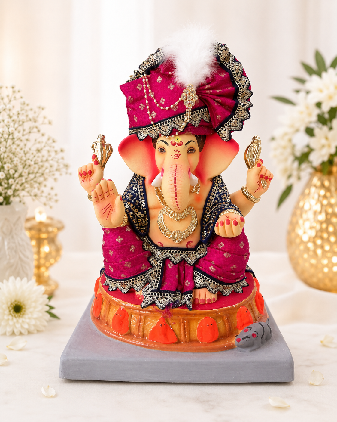 Ashtavinayak Vastra Pink Blue - 15 inch