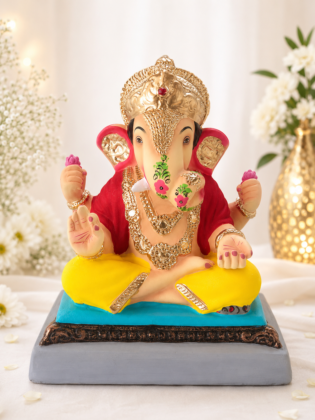 Dagdusheth Yellow Red - 15 inch