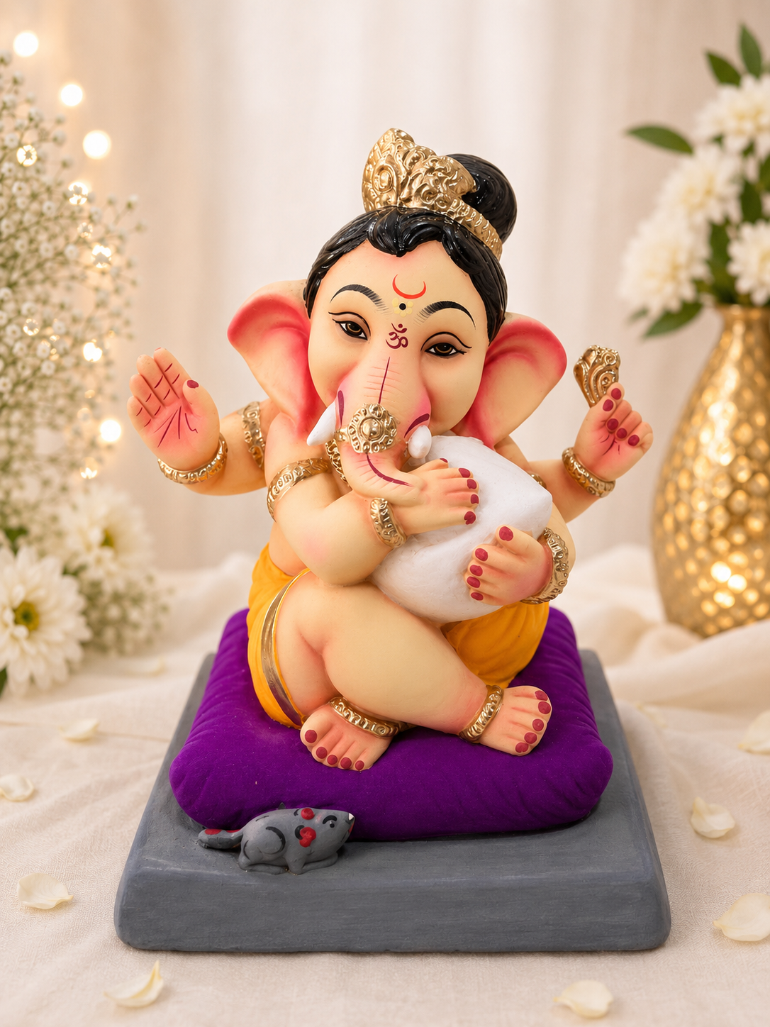 Modak Ganesh Yellow - 15 inch