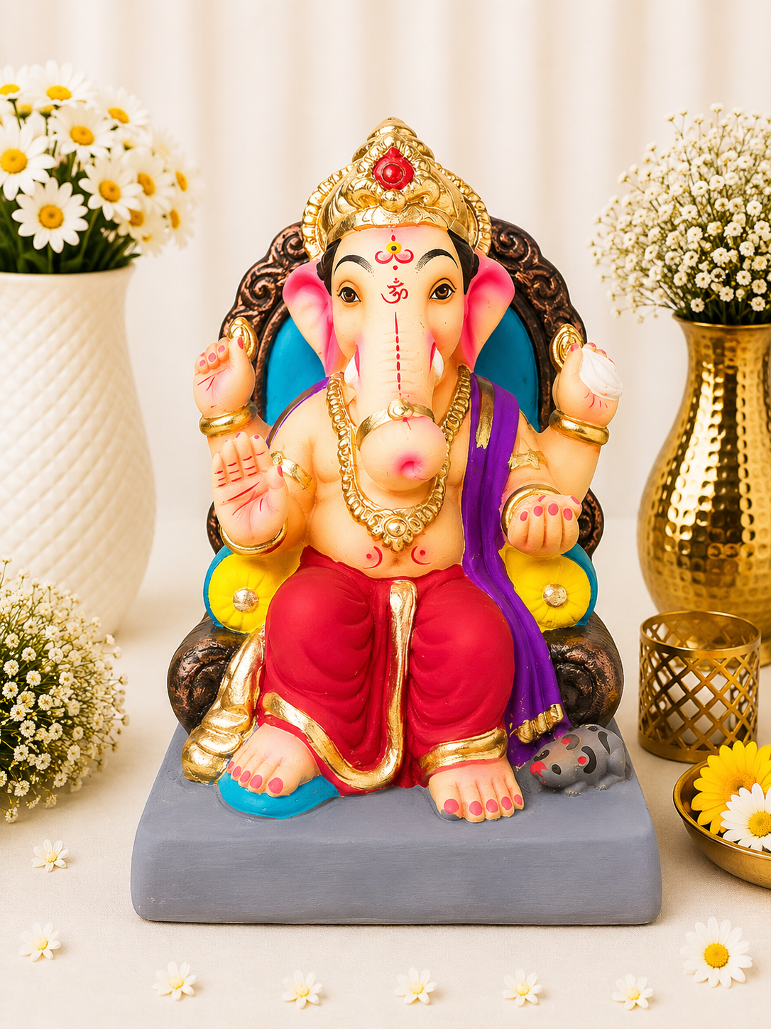 Lalbaug Cha Raja Red Purple - 9 inch