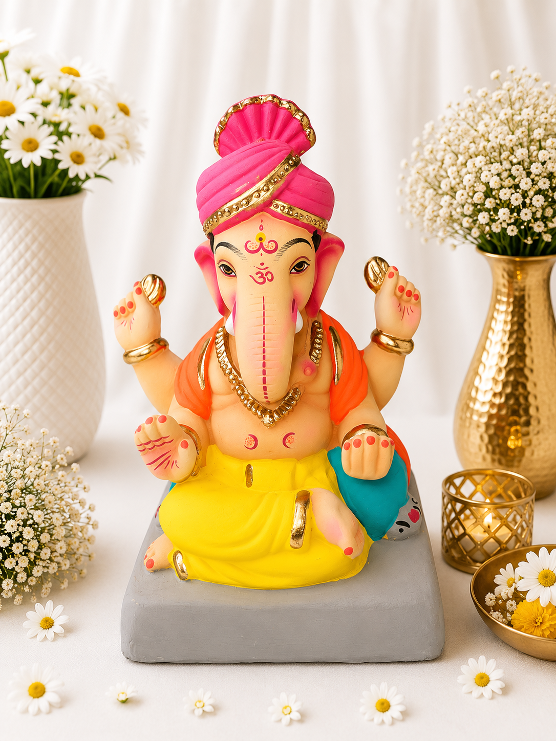 Pheta Yellow Kesari- 9 inch