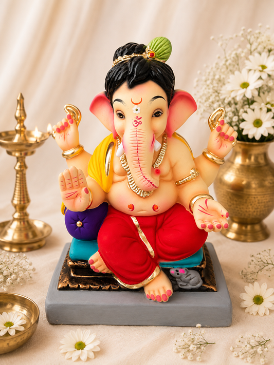 Baal Ganesh Red Yellow - 12 inch