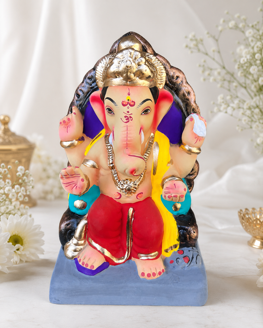Lalbaug cha Raja Red Yellow - 9 inch