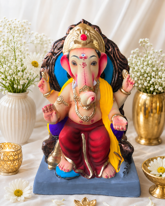 Lalbaug Cha Raja Red Yellow - 12 inch