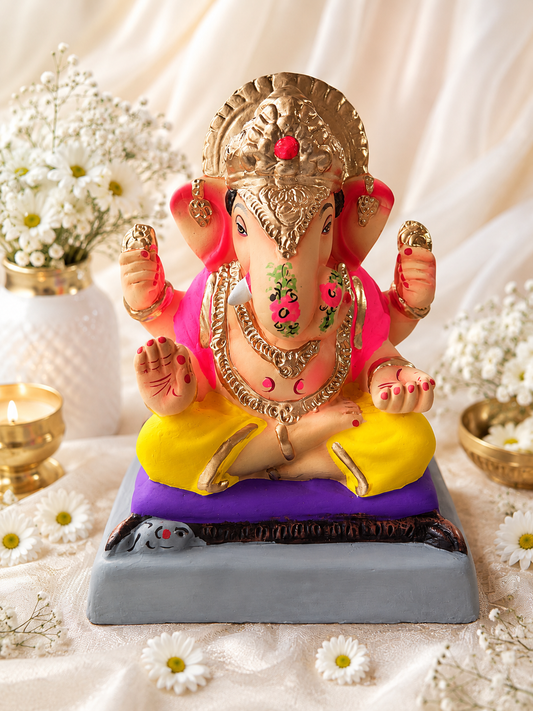 Dagdusheth Yellow Light Pink - 12 inch