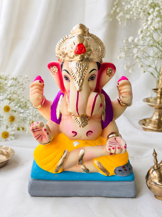 Dagdusheth Yellow Pink - 9 inch