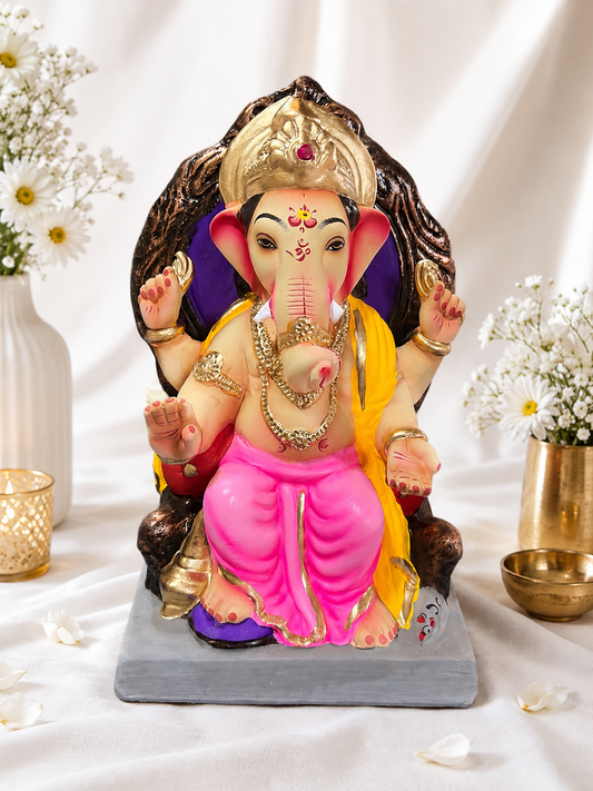 Lalbaug cha Raja Pink Yellow - 12 inch