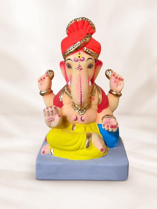 Puneri Pheta Yellow Red - 9 inch