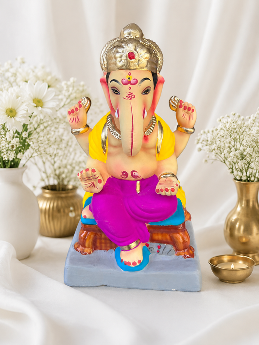 Nakshi Pink Yellow - 9 inch