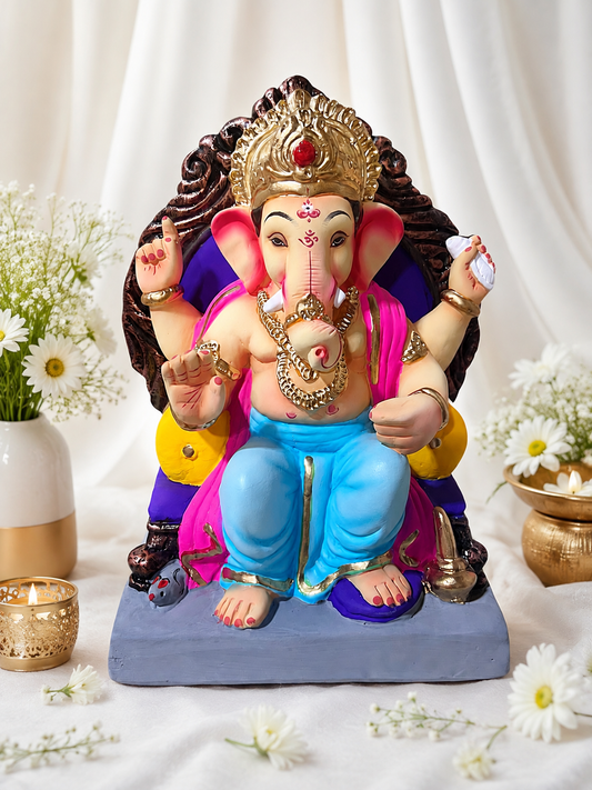 Lalbaug cha Raja Blue Pink  - 15 inch