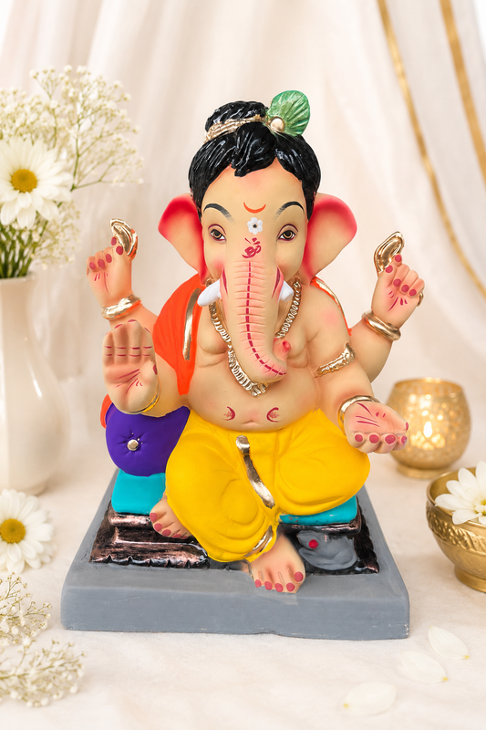 Baal Ganesh Yellow Kesari - 12 inch