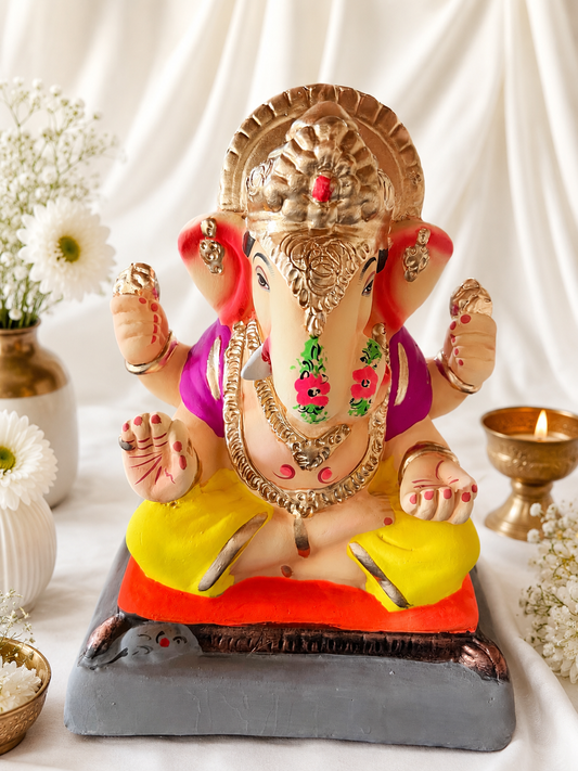 Dagdusheth Yellow Pink - 12 inch