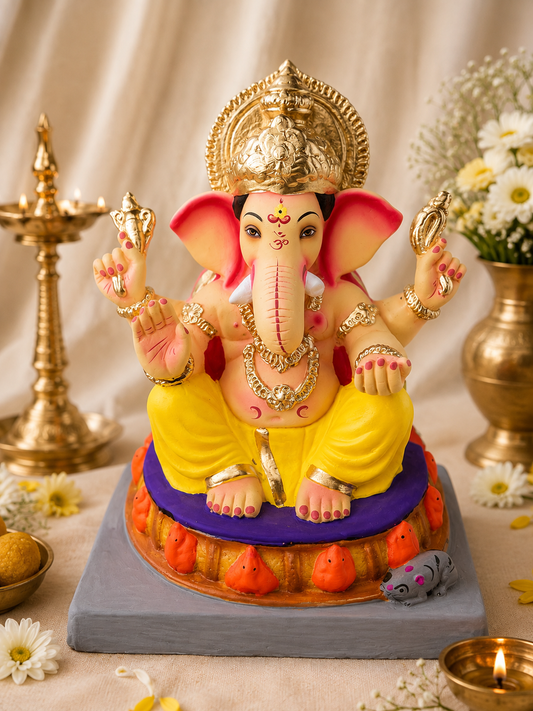 Ashtavinayak Yellow Red - 15 inch