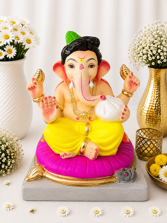 Modak Ganesh Yellow Kesari - 12 inch