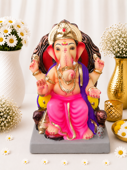 Lalbaug Cha Raja Pink Purple - 12 inch