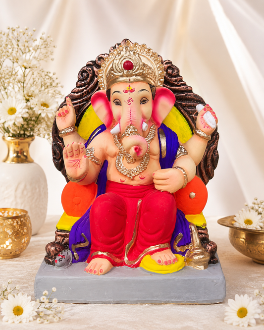 Lalbaug Cha Raja Pink Purple - 15 inch