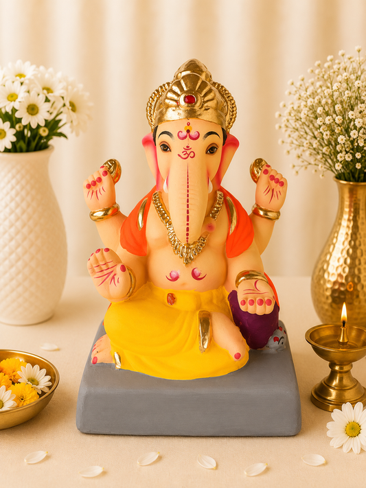 Shivalkar Ganesh Yellow Kesari - 9 inch