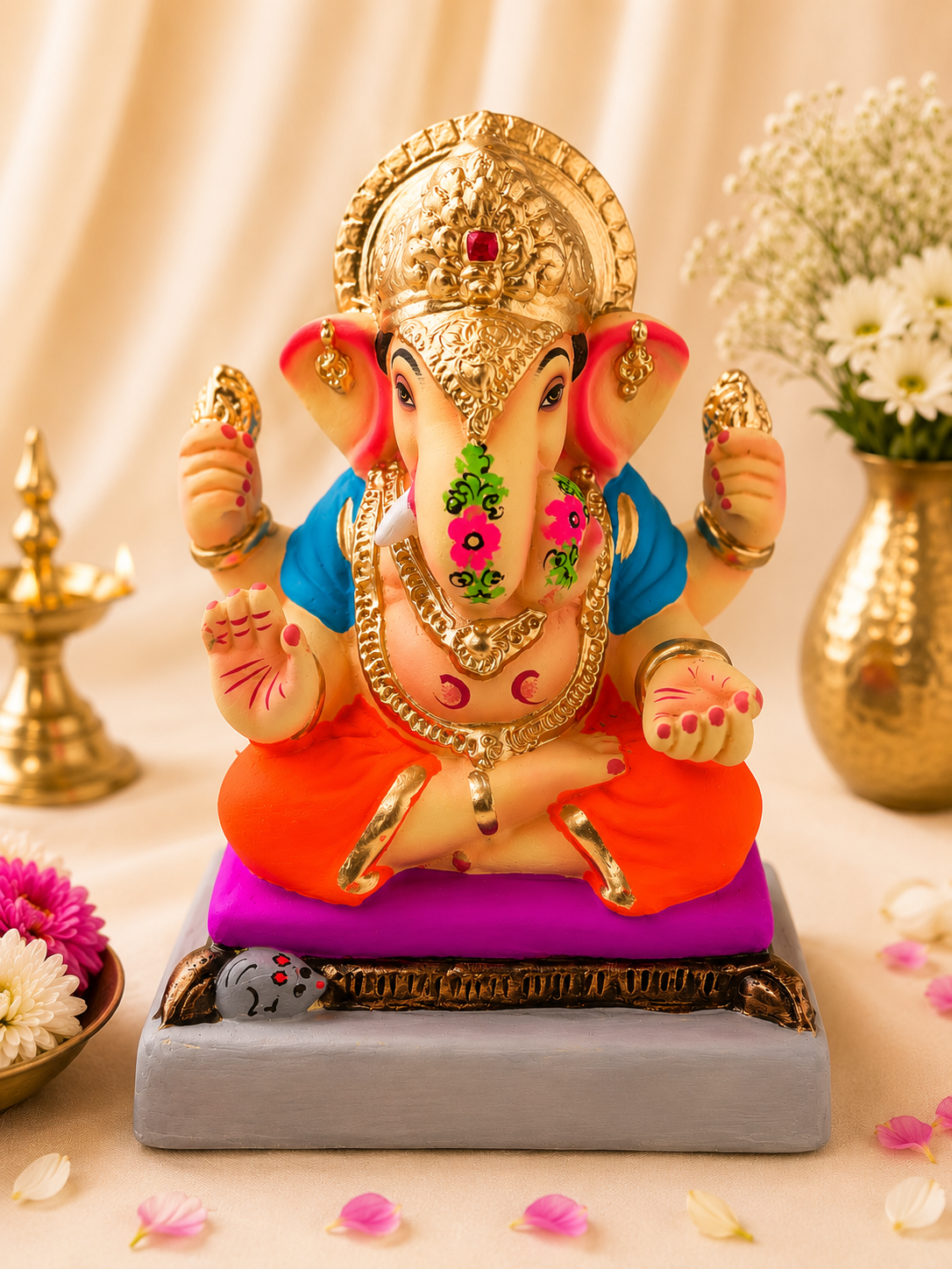 Dagdusheth Kesari Blue - 12 inch