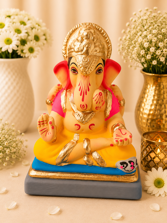 Dagdusheth Yellow Pink - 6 inch