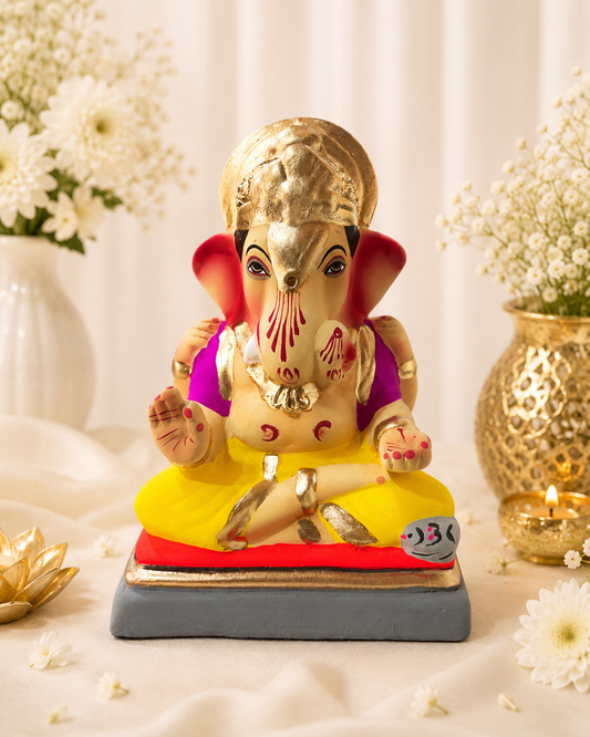 Dagdusheth Yellow Pink - 6 inch
