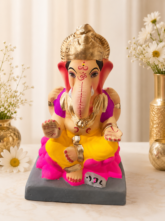 Kamal Nakshi Yellow Pink - 6 inch