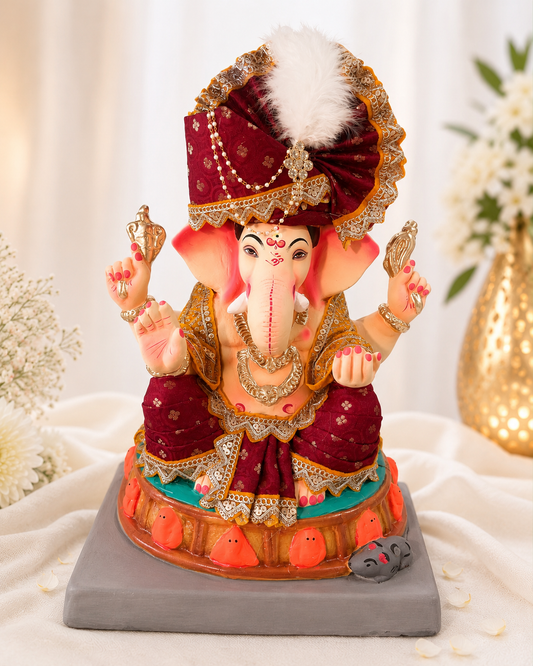 Ashtavinayak Vastra Red Yellow - 15 inch