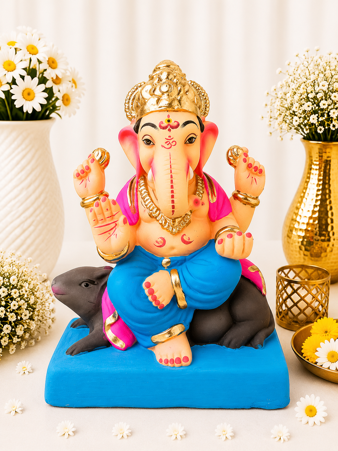 Undir Ganesh Blue Pink - 9 inch