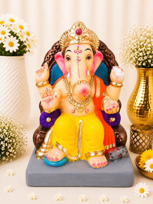 Lalbaug Cha Raja Yellow Kesari - 9 inch