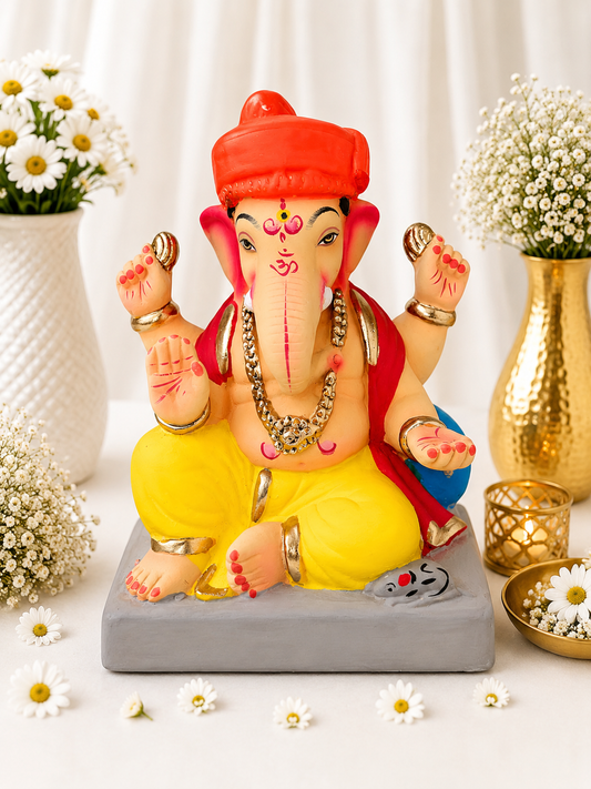 Tilak Pheta Yellow Red - 9 inch