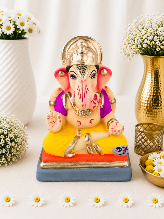 Dagdusheth Yellow Pink - 6 inch